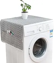 Washer and Dryer Covers, Fridge Dust Cover with Side Storage Pockets, Non-Slip Washing Machine Cover, Anti-Slip Washer Cover for Refrigerator, Oven, Dishwasher, Kitchen Appliances