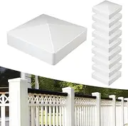 UCINNOVATE 10-Pack Vinyl 4x4 Post Caps, Fits Actual 4"x4" Fence Posts/Mailbox Post/Deck Posts/Wood Posts/Vinyl Posts, Waterproof 4x4 White PVC Deck Post Caps Cover Durable Outdoor Pyramid Post Caps