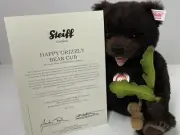 2009 Steiff Happy Grizzly Bear Cub, open mouth design, lovely alpaca fur.