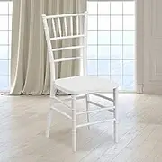 EMMA + OLIVER Matte White Resin Stacking Chiavari Chair