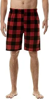[Generic] Outdoor Shorts Simple Plaid Elastic Waist Flannel Shorts Home Pants Pajamas Running Shorts with Pockets Men