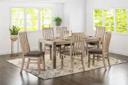 9 Pieces Dining Suite 210cm Large Size Dining Table & 8X Chairs with Solid Acacia Wooden Base in Oak Colour
