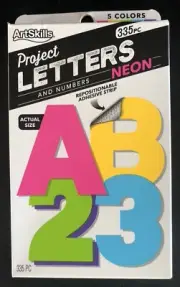 ArtSkills Project Letters and Numbers Neon 335 pc Repositionable Adhesive Strip