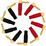 SECFOU 10pcs Banana Plug Speaker Audio Banana Plugs Speaker Wire Connector Angled Connector