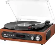 Victrola All-In-1 Bluetooth Record Player with Built in Speakers and 3-Speed Tur