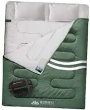 Double Sleeping Bag for Adults - 2 Person Cold Weather (3-4 Green/ Double