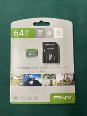 PNY Elite 64GB Go Class 10 U1 microSDXC Flash Memory Card And Adapter