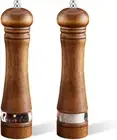 2-Piece Salt and Pepper Grinder Set, 8 Inch Wooden Salt and Pepper Mills with Ad