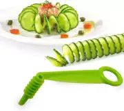 Green Spiral Slicer Portable Cucumber Potato Carrot Slicer Cutter Manual Kitchen