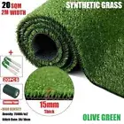 20SQM Synthetic Grass Turf 15mm Pile Olive Artificial Grass +U Pegs+Joining Tape