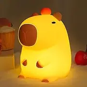 CoolGiftMart Capybara Gifts- USB Rechargeable, Cute Animal Silicone Night Light Touch Control & Timer, Ideal for Breastfeeding, Reading, Working & Sleep for Baby, Kids, Teens & Adults