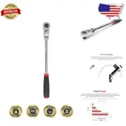 Ultra-Compact 1/2 Inch Drive Flex Head Ratchet with Comfort Grip - 14 Inch Long