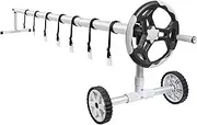 ALFORDSON Pool Cover Roller 6m Adjustable Swimming Solar Blanket Reel with Attachment Straps/Clips/Hand Crank/Wheels, Heavy Duty Aluminium in Grey and Silver