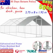 Large Walk-in Pet Chicken Hen Run Coop Cage Rabbit Hutch Ferret House with Cover