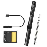 FNIRSI HS-01 Smart Soldering Iron Kit, PD 65W, 80-420 Celsius Fast Heating, Digital OLED Screen, Auto Sleep - Black
