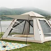 Easy Tent 4 Man Double Doors and Four Windows,Pop Open in Three Seconds Tent Pop Up Practical Advanced Pop Up Tents for Camping
