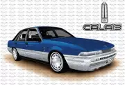 Holden VL Calais Sedan DARK BLUE flag/banner 150cm x 90cm NEW