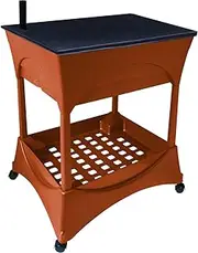 EMSCO Easy Picker Raised Bed Grow Box – with 30" Stand, 4 Casters, and Supply Storage Grate – Self-Watering