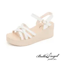 在飛比找momo購物網優惠-【BalletAngel】涼鞋 玩美話題流線楔型涼鞋(白)