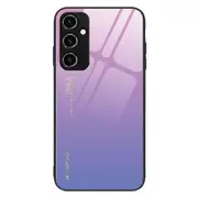 For Samsung Galaxy A34 5g Gradient Color Phone Case Tempered Glass + Pc + Tpu Hybrid Shell Shock Absorption Cover