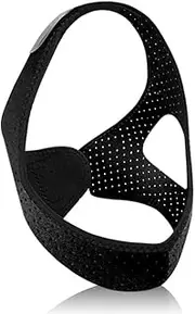 Anti Snoring Chin Strap - Light Breathable Chin Strap Snoring Solution, Comfortable Chin Portion Widen Softer, Efficient Reduce Snoring, Adjustabl Sleep Chin Strap for Men Women (Black, One size)