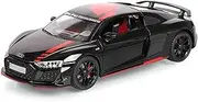Decorative Car Model 1:24 for R8 V10 Diecast Metal Alloy Collection Super Car Model Reception Area Decoration Perfect for Gifting(Black)