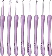 Reessy Crochet Hooks Set, 3.0-6.0mm Lightweight Ergonomic Crochet Hooks for Arthritic Hands, 8 Size Comfortable Smooth Crochet Hook, Easy to Use for Crochet Beginners and Experienced Crochet Lovers