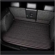 Car Cargo Liners for BMW 5 Series E60 F10 F11 F07 GT G30 Striped Pu Leather Car Trunk Mat Accessories Interior Details Trunk Carpets(Black red-A,F11 2011-2016)