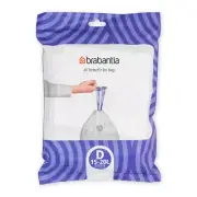 Brabantia Waste Bin Liners Bags Thick Plastic Trash Bags Code D (15-20L) 40 Bags