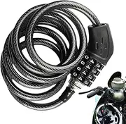 Cable Lock for Motorcycle, Motorcycle 47Inches Security Lock with Combination, Long Anti-Theft Motorcycle Lock Weatherproof Heavy Duty Combination Lock for Cycle