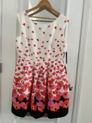 NWT Tahari Arthur Levine Dress Sleeveless Floral Poppies Women’s Size 14P Petite