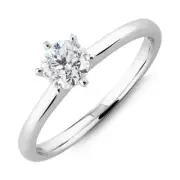 White Gold Diamond Ring 0.50ct NEW Authenticity Certificate Inc Michael Hill
