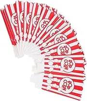 iplusmile Elegant Striped Wavy Edge Popcorn Paper Buckets Snack Pack Containers for Birthdays Movie Nights More