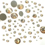 CRYSTAL GOLDEN SHADOW (001 GSHA) 144 pcs 2058/2088 SWAROVSKI Flatbacks rhinestones nail art mixed with Sizes ss5, ss7, ss9, ss12, ss16, ss20, ss30