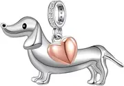 SCZKLAQ Dachshund/Corgi/Yorkie Charm 925 Sterling Silver Dachshund Gifts Cute Dachshund Jewelry Dog Charms for Bracelets Dachshund Gifts for Women