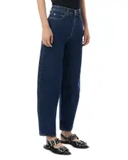 Ganni Stary Barrel Jeans in Dark Blue