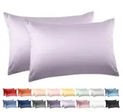 100% Cotton Standard Pillowcases Set of 2, 600 Thread Count Pillow Cases, 20x...