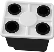 Dualoai Sturdy Hydroponic Container for Soilless Cultivation of Plants, Black with4 Hole lid, as described