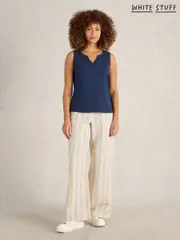 White Stuff Blue 100% Cotton Lola Vest (F48311) | $46