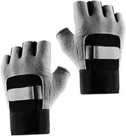 BESPORTBLE 1 Pair Breathable Gym Gloves for Weight Lifting Non Skid Fitness Gloves Half Finger Design for Maximum Dexterity for Workouts and Outdoor Sports Grey