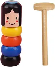 Wooden Man Magic Toy Immortal Daruma Magic Tricks Funny Toys Funny Stage Magic Halloween Props for Children