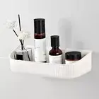 Off-White Adhesive Bathroom Caddy Organizer for Tile Wall Mounted Stick on Sh...