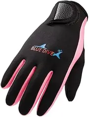 Diving Gloves wear-Resistant Non-Slip Scratch-Resistant Snorkeling Gloves Adult Swimming Gloves for Men and Women-Pink Strip||S