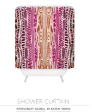 Karen Haris Global Wavelength Shower Curtain - Deny Designs NIP
