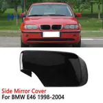 左亮黑色側後視鏡蓋帽適用於 -BMW E46 3 系列 1998-2005 51168238375