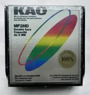 KAO Sealed 10 Coloured MF-2HD 3.5" Floppy Disks + Plastic Storage Case