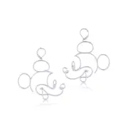 Couture Kingdom Disney Mickey Mouse Earrings Fashion Accessory 7cm Silver