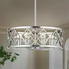 21.7'' Modern Chandelier Light Fixture, 6-Light Farmhouse Drum Chandelier 312