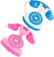 Kisangel 2pcs Vintage Phone for Educational Mini Telephone for Learning Interactive Playhouse Accessory Enhances Language Social Skills