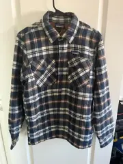 Patagonia Men's Insulated Organic Cotton Midweight Fjord Flannel Shirt Sz Small
